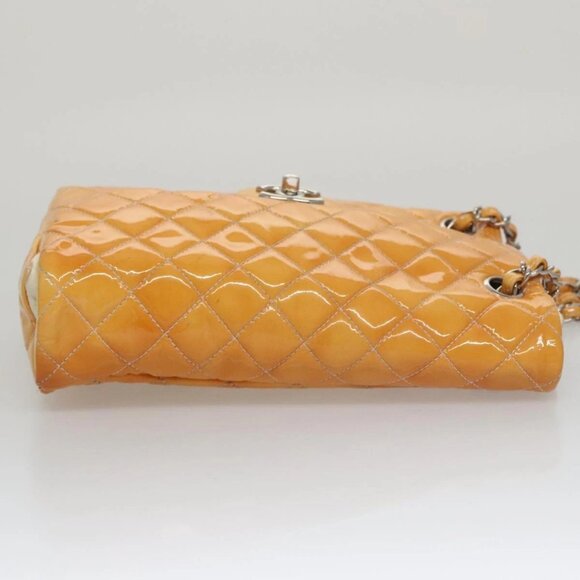 CHANEL Matelasse Chain Shoulder Bag Enamel Yellow CC Auth 106418 - Picture 6 of 16